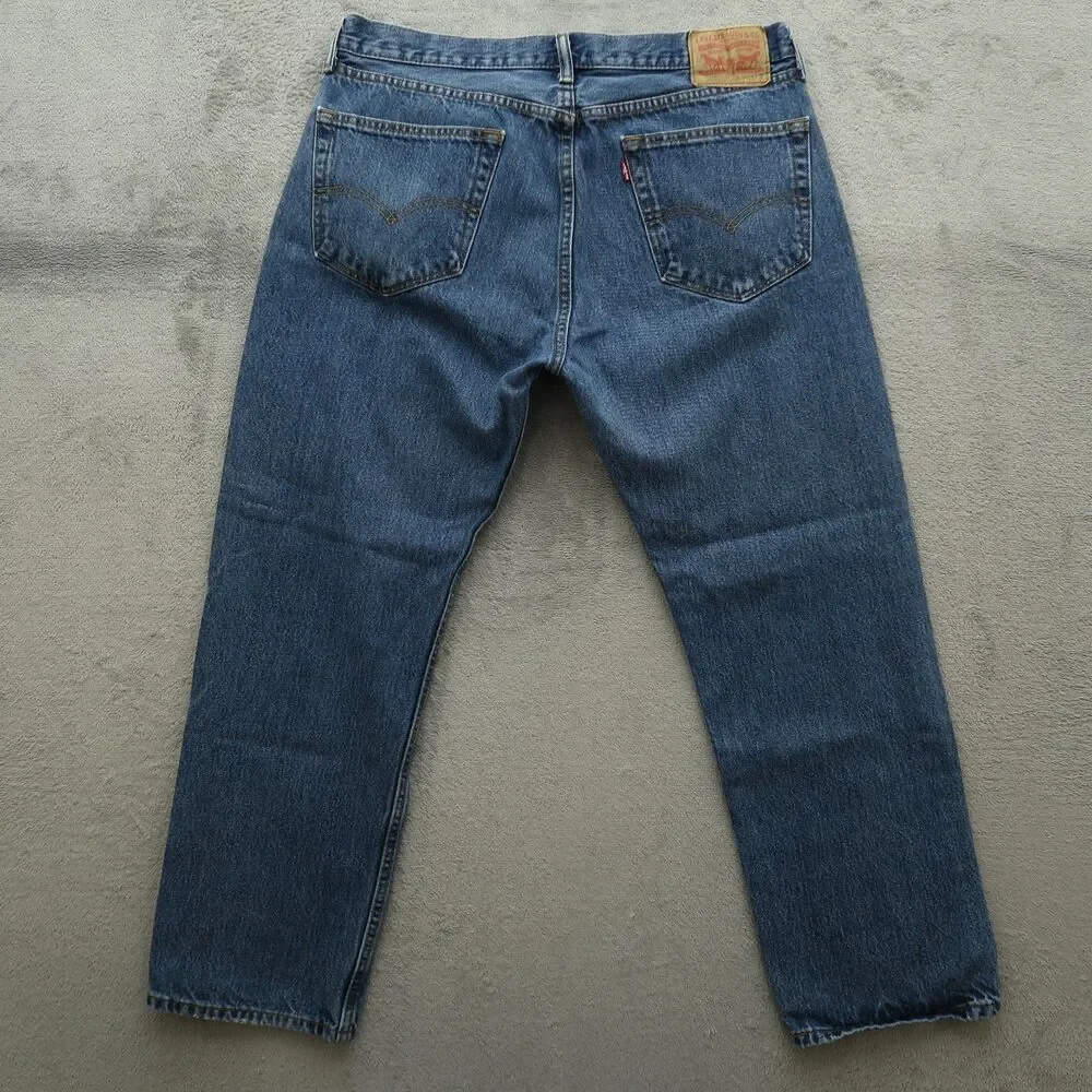 Levi's 505 Jeans Mens Size 36x29 Blue Regular Straight 100% Cotton Denim Medium
